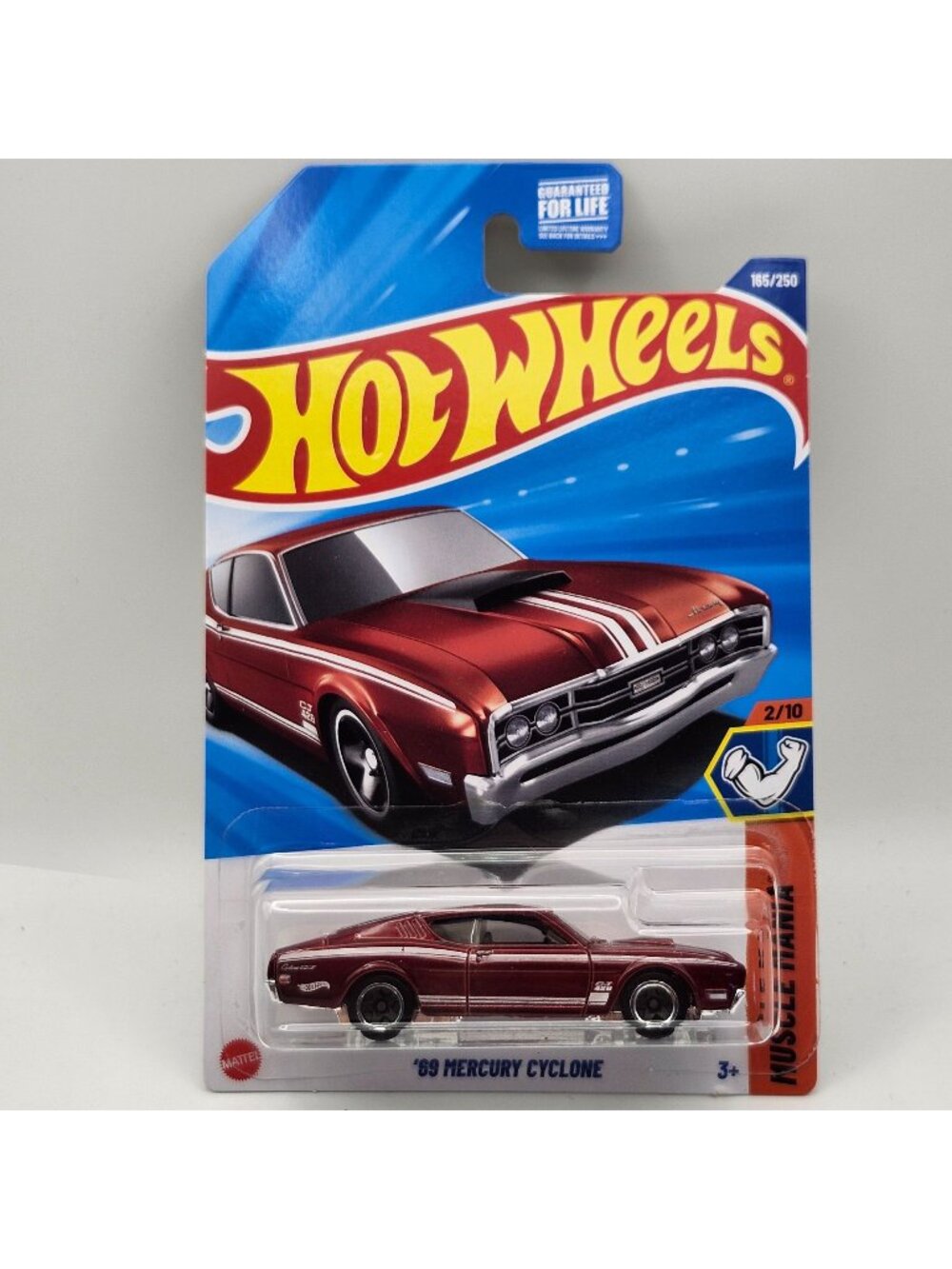Hot Wheels 69 Mercury Cyclone Dark Red Muscle Mania 2/10 165/250